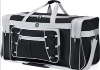 26" - Black White - Travel Duffel Bag 65L