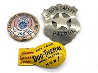 Vintage Junior Safety Patrol Badge, Duo-Therm