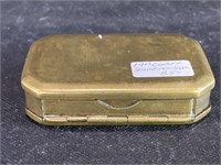 19th Century Brass Snuff Box w/ Mirror - Note