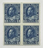 CANADA: 1925 King George V Gen Issue 8c #115 Block