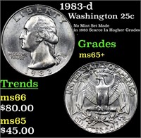 1983-d Washington Quarter 25c Grades GEM+ Unc