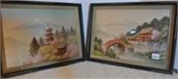 Antique Japanese Embroidered Scenes