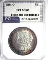 1884-O Morgan PCI MS65 Purple Rim Toning