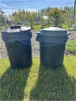 2 RubberMaid Garbage Cans