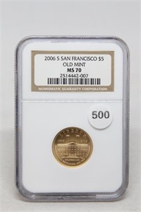 2006 MS70  Old San Francisco Mint 1/4 ounce gold