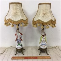 1930'S JAPANESE PORCELAIN LAMPS- AS IS