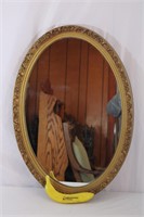 Vintage Gilt Gold Oval Mirror