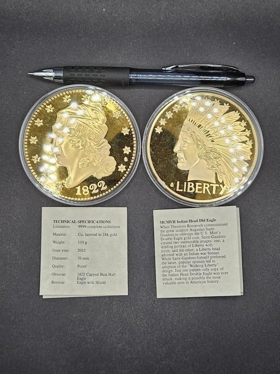 24kt goldplated Copper gold coin oversized coins