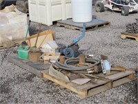 Pallet of Pumps, Knives Shelf Unit & More