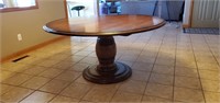 Round pedestal farmhouse dining table