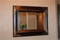 Leather "Ostrich" Framed/Beveled Mirror