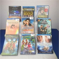9 DVD's: American Hustle, Spaceballs, Westworld,
