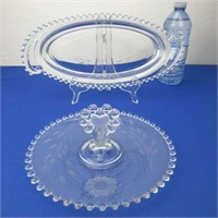 Cornflower Heart Shaped Handle Candlewick Dish &