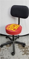 USC TROJANS MADE SEAT ON CASTERS W/ BACK