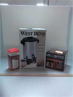 Krups fast touch coffee mill, West bend 5 liter