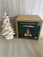 Lighted Ceramic Christmas Tree; German Christmas