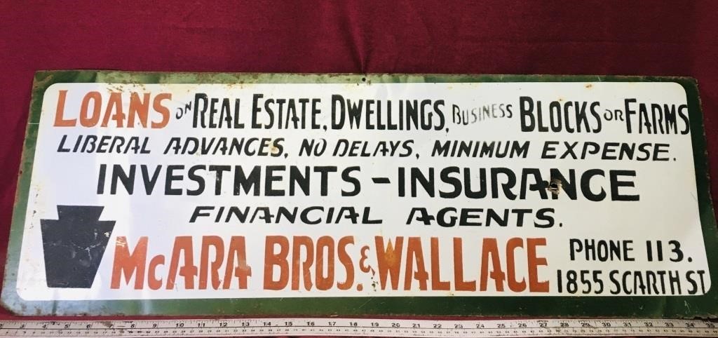 McAra Bros. Metal Advertising Sign