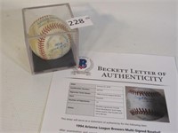 Arizona League Brewers Multi-Signed Baseball in