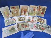 13 victorian 1890s Christmas greeting cards (1of2)