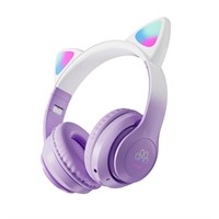 WF7118  Leyeet Cat Ear Wireless Headphones, Purple