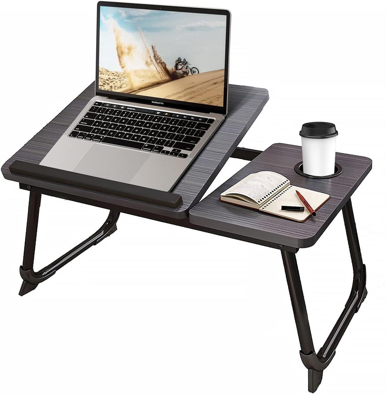 Laptop Desk, Bed/Couch, Cup Holder (Black)