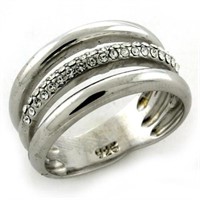 High Polished .10ct White Topaz Vintage Style Ring
