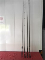 Four fishing rods. Three Lewis Speed Sticks all 5