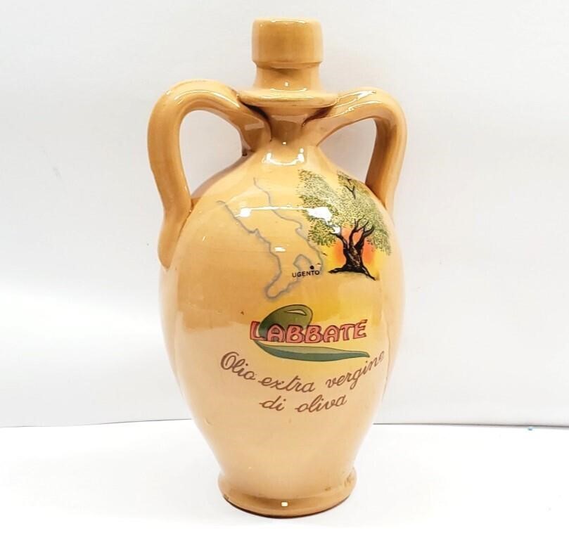 Antique Pottery Olive Oil Bottle Beautiful Graphic