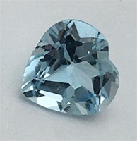 Clear Blue Heart Gemstone