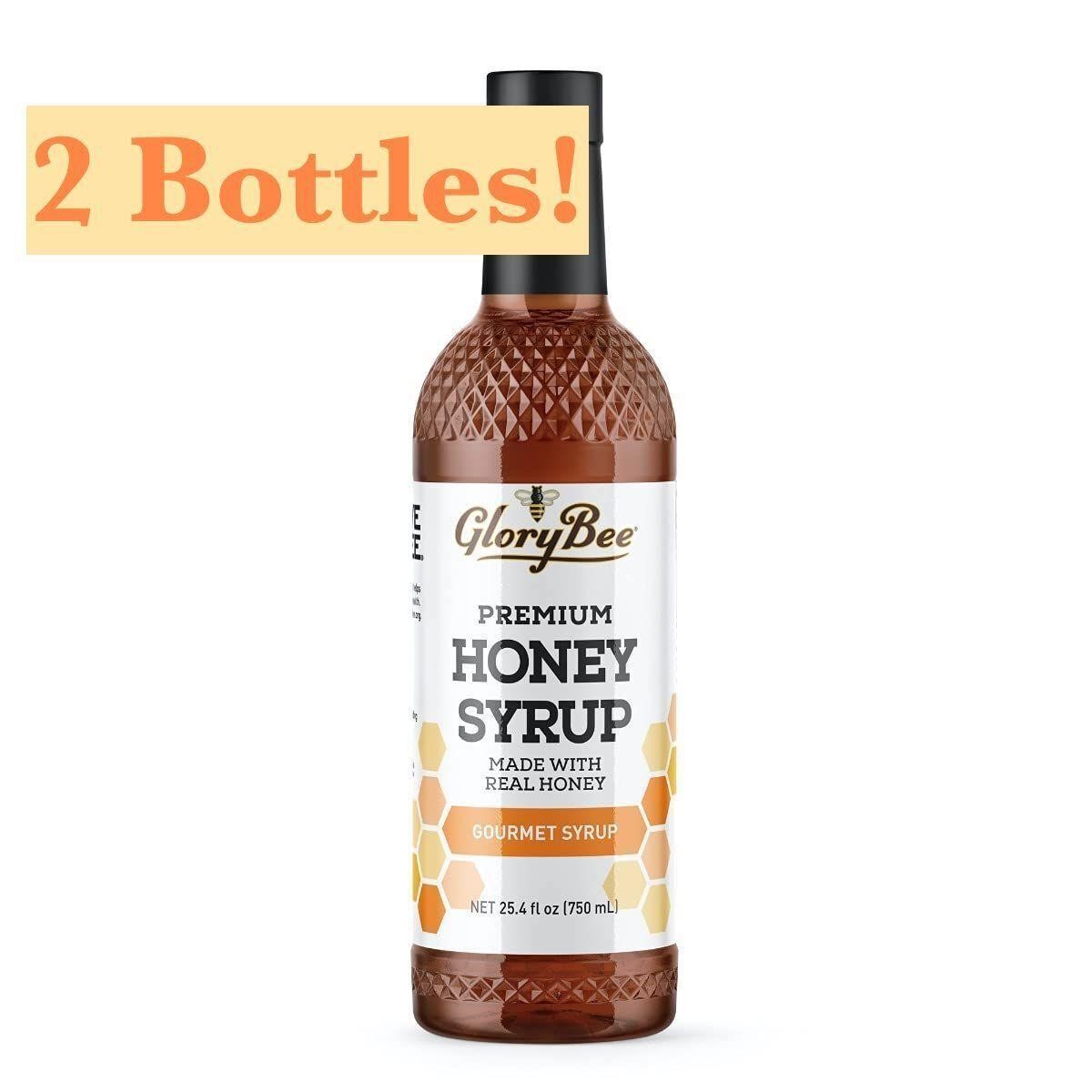 2 BOTTLES! Glorybee, Premium Honey Syrup 25.4oz