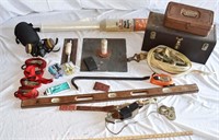 LOT - LEVEL, MASONARY TOOLS, STRAPS, ETC.