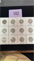 Lot of 12 Quarters 1950 -1959