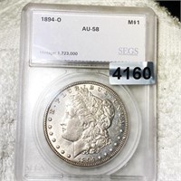 1894-O Morgan Silver Dollar SEGS - AU58