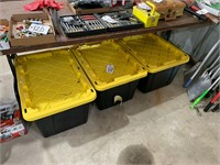 (3) 27 Gal. Totes