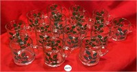 14 Vintage Glass Christmas Mugs
