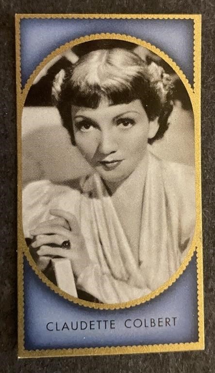 CLAUDETTE COLBERT: Antique Tobacco Card (1936)