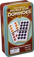 Pressman Toys Double Nine Dominoes Tin