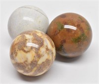 (3) Small Stone Decor Balls