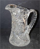 Molded Cristal Glass Pitcher with Wheel