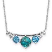 Sterling Silver- Multi Color Turquoise Necklace