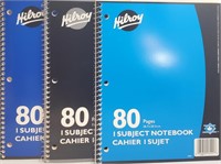 3 Pack Hilroy Subject NoteBook 80 Pages Each