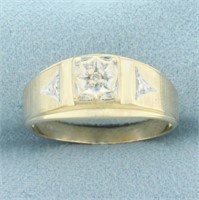 Mens Diamond Ring in 10k Yellow Gold