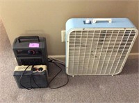 Space heaters and box fan