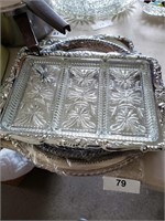 Silver plate serving trays