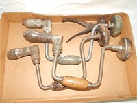 Vintage Hand Held Drill Brace & Saw Set