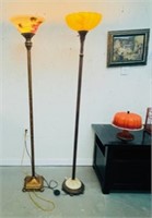 70 in Floor lamp marble base & pretty shade works