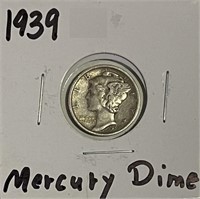 US 1939D Silver Mercury Dime