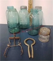 Lg. Ball Canning Jars & canning jar tongs