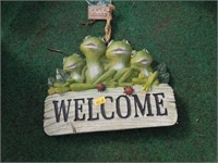 Frog welcome sign