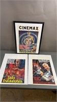 3pc Vtg Belgian Horror/SciFi Movie Posters